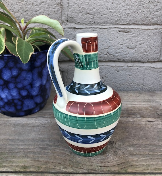 Swedish Nittsjö Keramik Vintage Ceramic Pitcher Vase - Made in