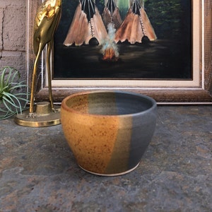 Small Stoneware Pottery Bowl/Succulent Planter/Airplant Holder - Vintage Studio Pottery - Neutral / Colors - Earthtones - Gray/Brown