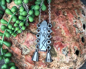 Eivind Hillestad Norway, Vintage Pewter Pendant Necklace - Woman/Girl - Norsk Tinn - Norwegian Jewelry - Scandinavian Modern Design - Boho