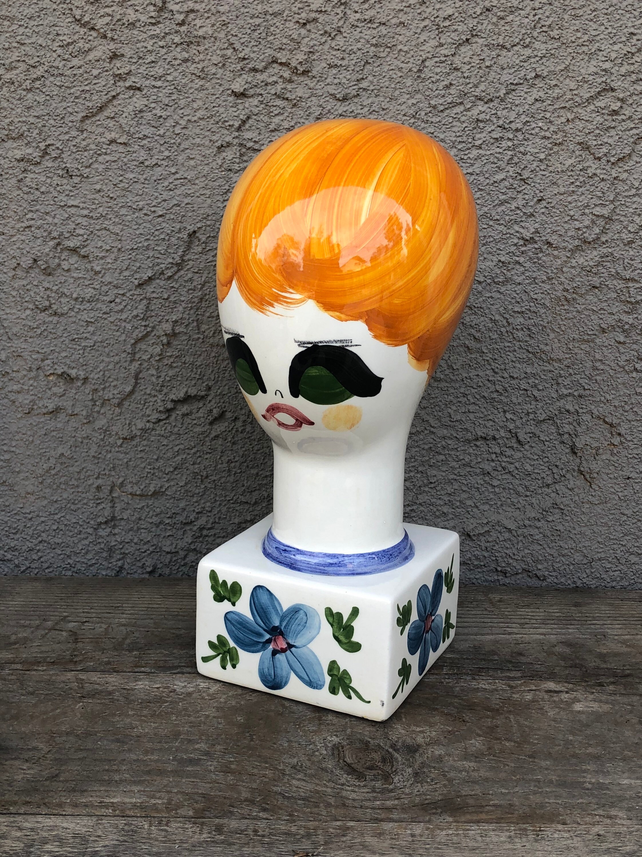 Vintage Made in Italy Wig Hat Stand Head