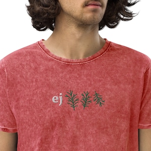 ej dillēs. embroidered denim unisex t-shirt