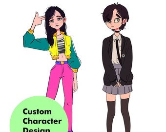 CHARACTER COMMISSION, character design, vtuber model, vtuber commission, dnd commission, character sheet, anime art commission, anime