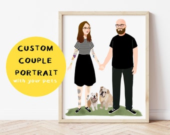 CUSTOM COUPLE PORTRAIT, Painting from photo, Drawing from photo, Couple portrait, Custom portrait, Couple drawing, Custom family portrait