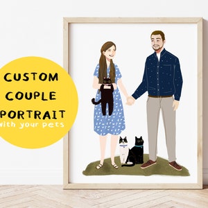 CUSTOM COUPLE PORTRAIT, Painting from Photo, Digital Art Commission, Art Commission, Custom portrait, Portrait from Photo