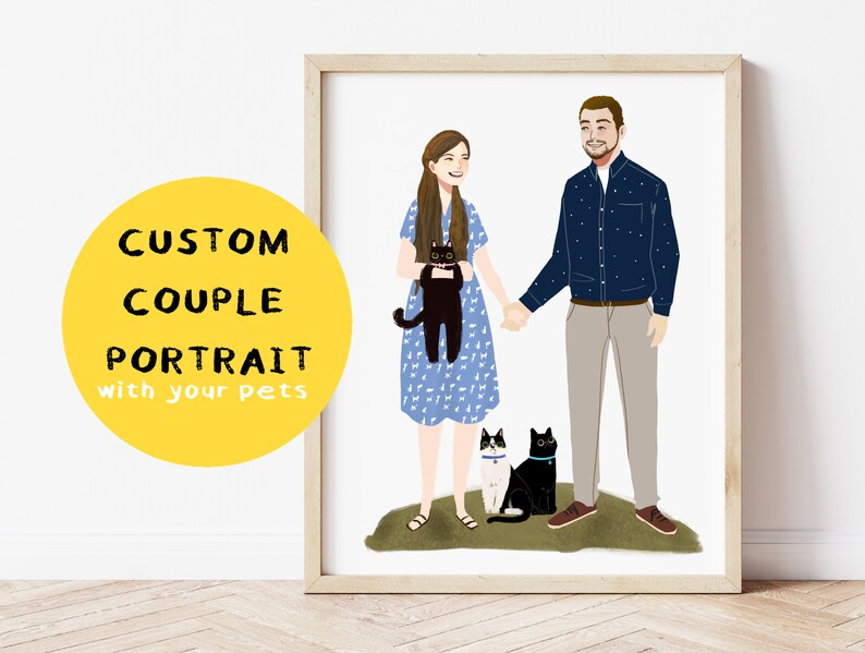 CUSTOM COUPLE PORTRAIT, Painting from Photo, Digital Art Commission, Art Commission, Custom portrait, Portrait from Photo image 1