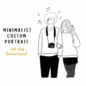 Custom Line Drawing Portrait | Minimalist Couple Portrait | Commission from Photo | Custom Minimalist Portrait | Custom Portrait