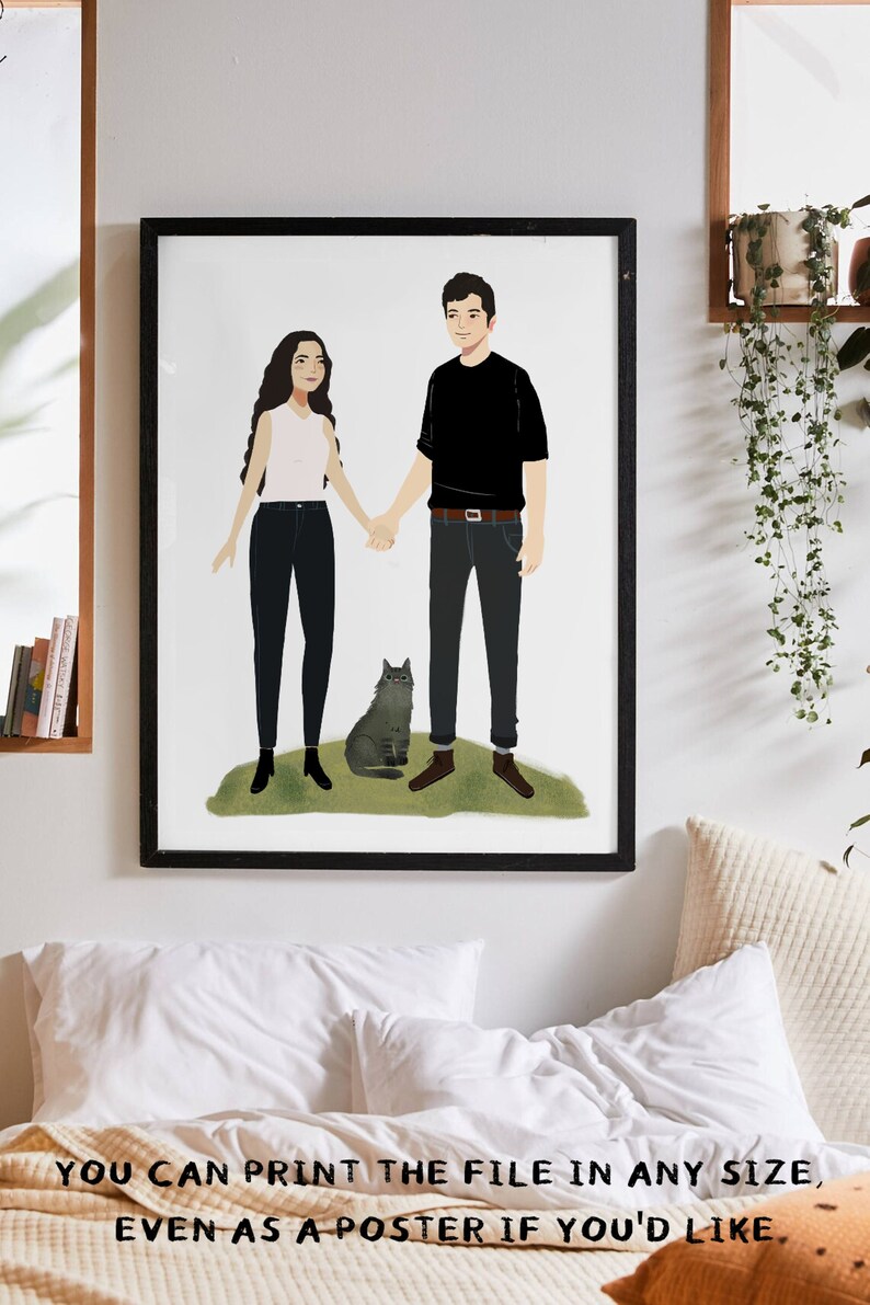 CUSTOM COUPLE PORTRAIT, Painting from Photo, Digital Art Commission, Art Commission, Custom portrait, Portrait from Photo image 4