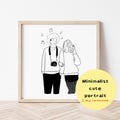 Personalized Couple Portrait Commission - Custom Painting or Drawing from Photo - Romantic Gift Idea - Custom drawing - Custom Portrait product logo