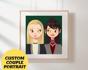 CUSTOM COUPLE PORTRAIT • Painting from Photo • Portrait Commission Drawing • Couple Drawing • Digital Art Commission • Portrait from photo