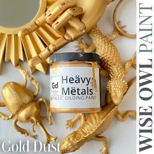 Wise Owl Heävy Metals Metallic Gilding Paint 4 oz, metallic, accent paint, decorative finish, hardware paint, durable, smooth image 3