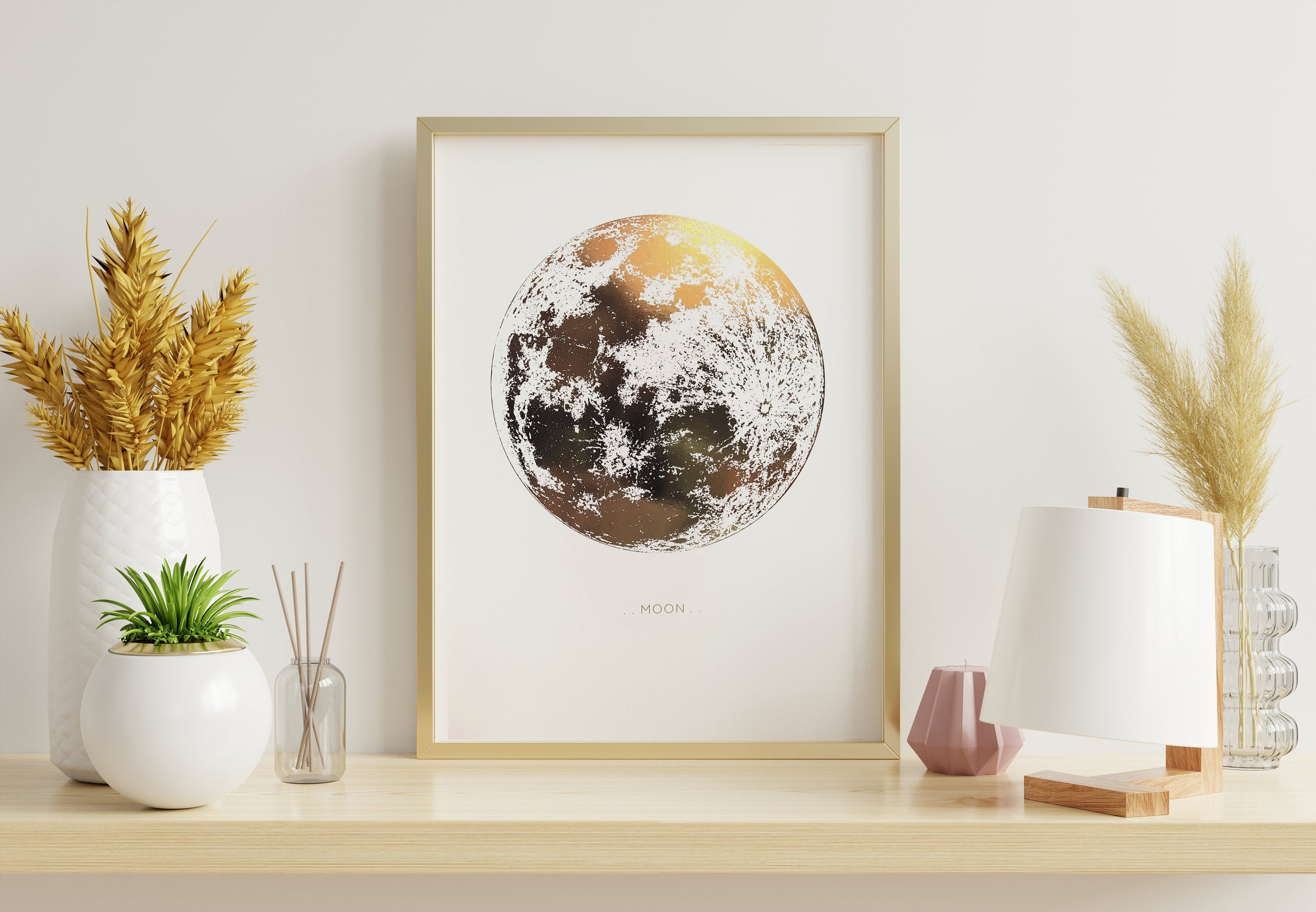 Moon - Tableau Feuille d'or