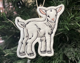 RF675 Needle Felt Goat Ornament