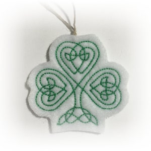 St. Patrick's Day Mini Ornaments in Set of 6 or Singles. Irish Celtic Knot Shamrock and Heart, 4 Leaf Clovers, Leprechaun Boot and Hat. Celtic Knot Shamrock