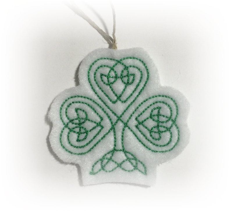 St. Patrick's Day Mini Ornaments in Set of 6 or Singles. Irish Celtic Knot Shamrock and Heart, 4 Leaf Clovers, Leprechaun Boot and Hat. Celtic Knot Shamrock