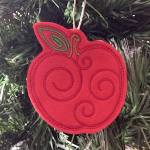 Swirly Red Apple Ornament. Fall Harvest, Cider Making, Hayrides and Apple Picking are all depicted in this Autumn Ornament. Thanksgiving image 1