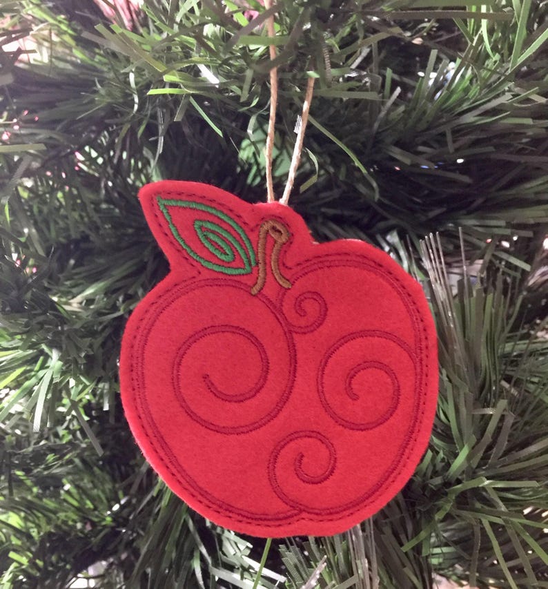 Swirly Red Apple Ornament. Fall Harvest, Cider Making, Hayrides and Apple Picking are all depicted in this Autumn Ornament. Thanksgiving image 2