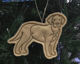 Felt Yellow Lab Dog Ornament. Felt Golden Lab Dog Ornament. Golden Lab Lover Gift. Felt Christmas Ornament. Embroidered Christmas Decor.