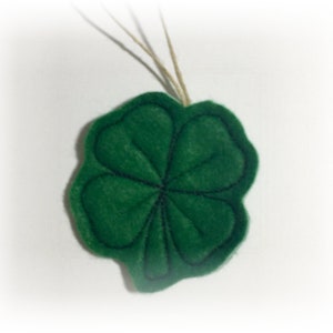 St. Patrick's Day Mini Ornaments in Set of 6 or Singles. Irish Celtic Knot Shamrock and Heart, 4 Leaf Clovers, Leprechaun Boot and Hat. Dark 4 Leaf Clover
