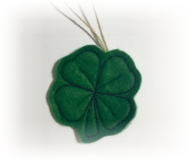 St. Patrick's Day Mini Ornaments in Set of 6 or Singles. Irish Celtic Knot Shamrock and Heart, 4 Leaf Clovers, Leprechaun Boot and Hat. Dark 4 Leaf Clover