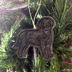 Black Lab Ornament. Felt Black Lab Dog. Black Lab Lover Gift. Felt Christmas Ornament. Embroidered Christmas Decor. image 2