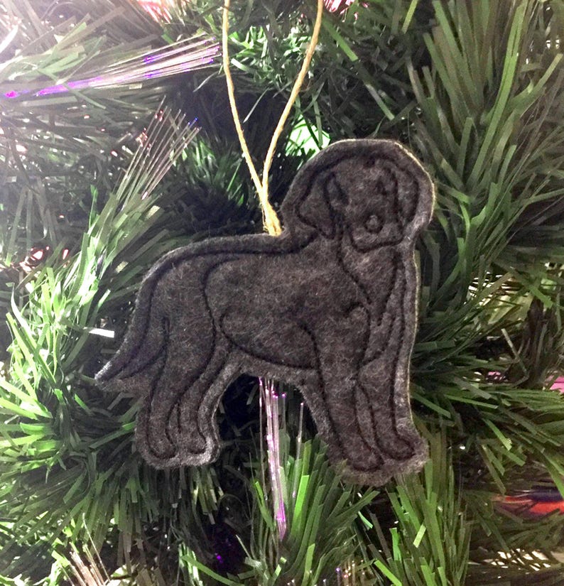 Black Lab Ornament. Felt Black Lab Dog. Black Lab Lover Gift. Felt Christmas Ornament. Embroidered Christmas Decor. image 2