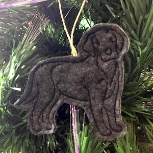 Black Lab Ornament. Felt Black Lab Dog. Black Lab Lover Gift. Felt Christmas Ornament. Embroidered Christmas Decor. image 1