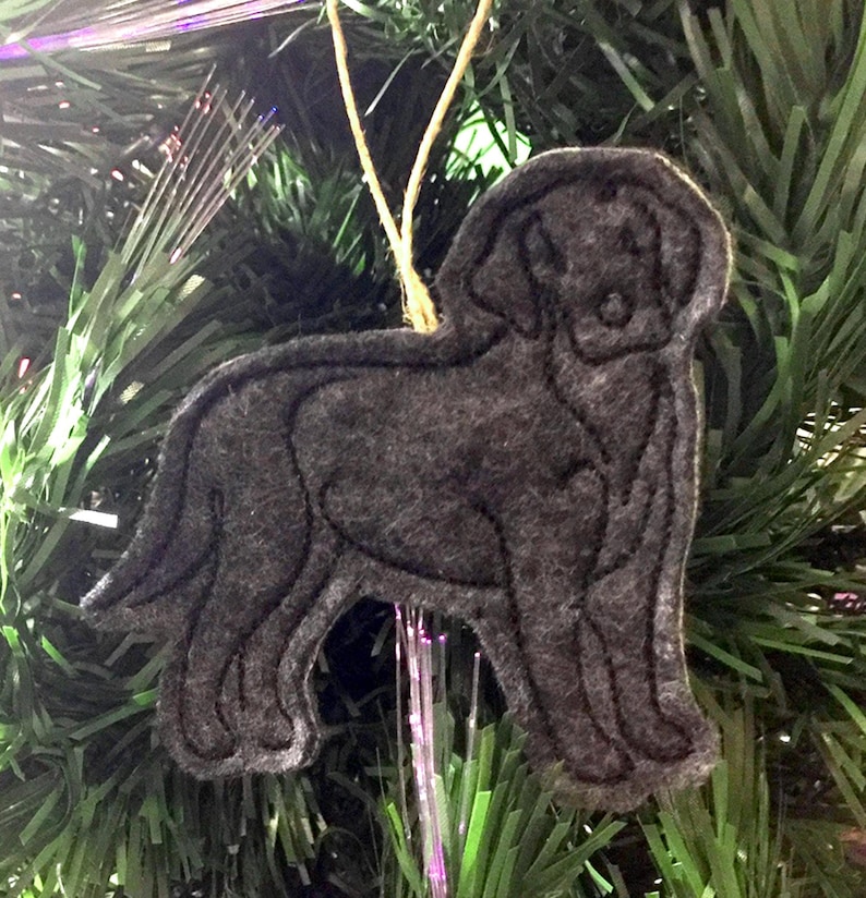 Black Lab Ornament. Felt Black Lab Dog. Black Lab Lover Gift. Felt Christmas Ornament. Embroidered Christmas Decor. image 1