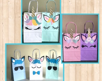 Bolsas de regalo de unicornio, bolsas de fiesta de unicornio, bolsas de regalos de unicornio, bolsas de regalo de unicornio para niño, bolsas de regalo de unicornio para niño, fiesta de unicornio, fiesta de cumpleaños de unicornio