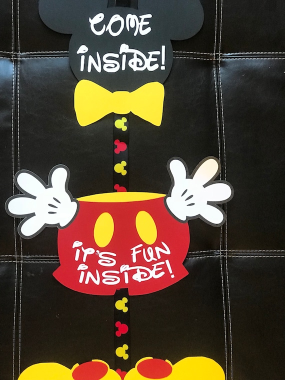 Come Inside Its Fun Inside Door Sign,mickey Mouse Birthday Decorations,mickey  Birthday,mickey Party,see Ya Real Soon Door Hang,mickey Decor 