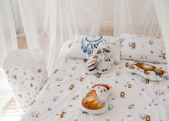 Woodland Duvet Cover Set European Size Twin Size Of Bedding Etsy