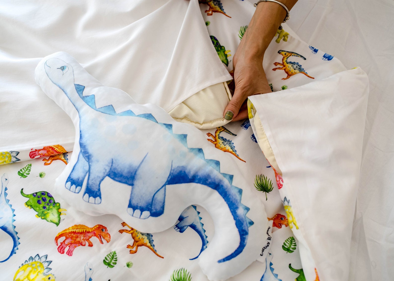 Blue dinosaur pillow Dinosaur decorative pillow Baby gift Etsy