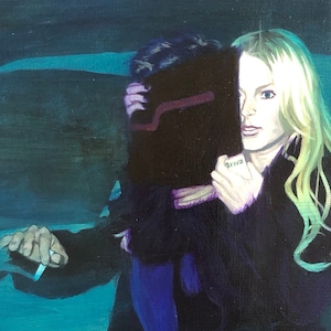 Another Night Out feat. Lindsay Lohan - Acrylic on Canvas. 8x10&quot; with Wooden Frame