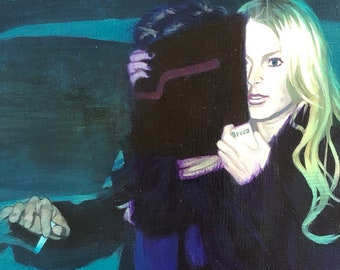 Another Night Out feat. Lindsay Lohan - Acrylic on Canvas. 8x10&quot; with Wooden Frame
