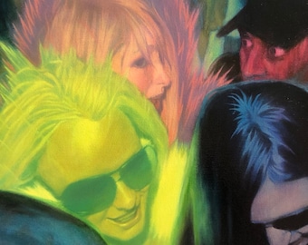 Close Encounters feat. Britney Spears and Paris Hilton - Acrylic and Oil on Canvas on 23 x 32&quot; Heavy Duty Stretchers Painting