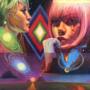 Cosmic Origins - Acrylic and Oil on Canvas on 23 x 32&quot; Heavy Duty Stretchers Painting
