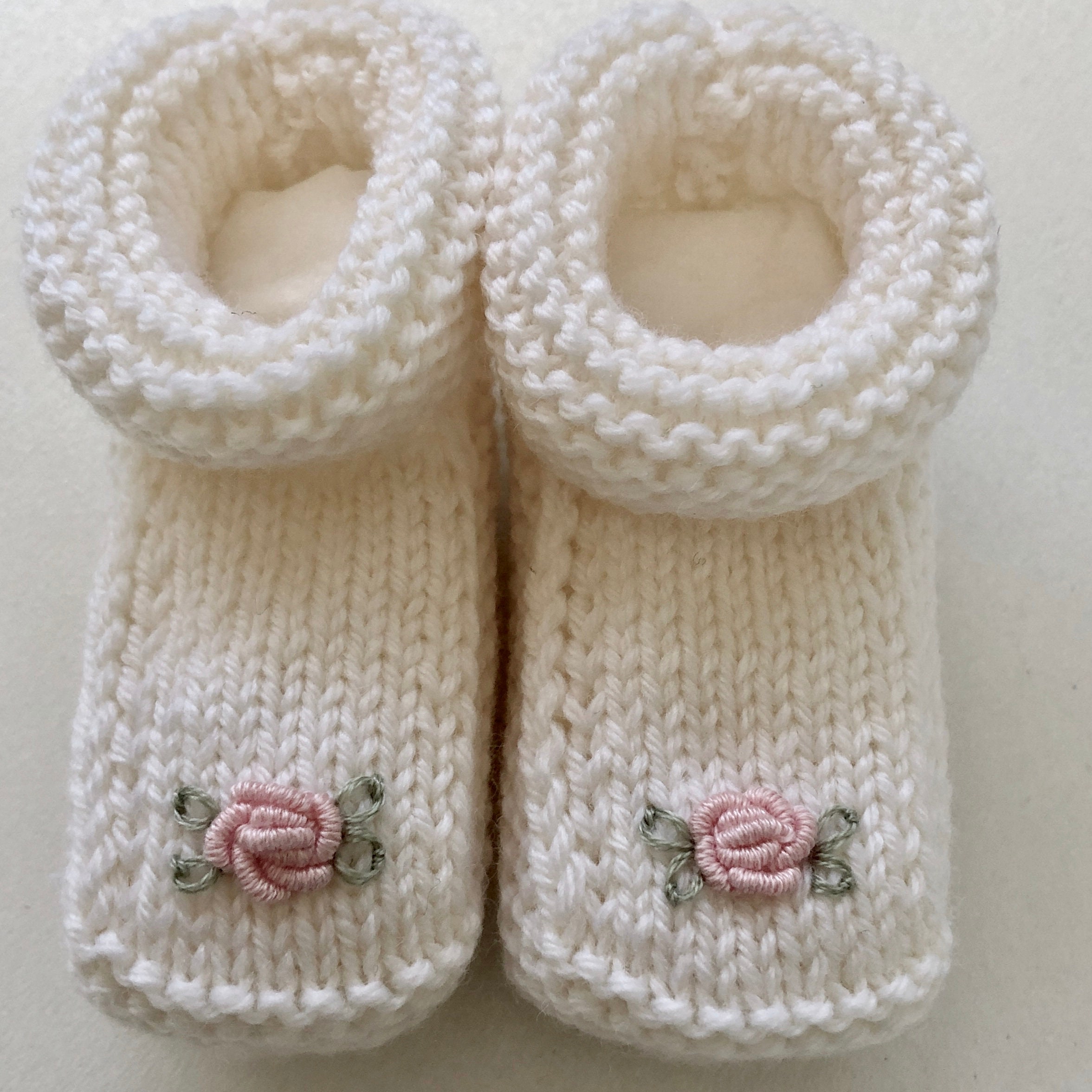 Newborn Baby Booties, Hand-knitted in Australian Merino Wool (easy Care ...