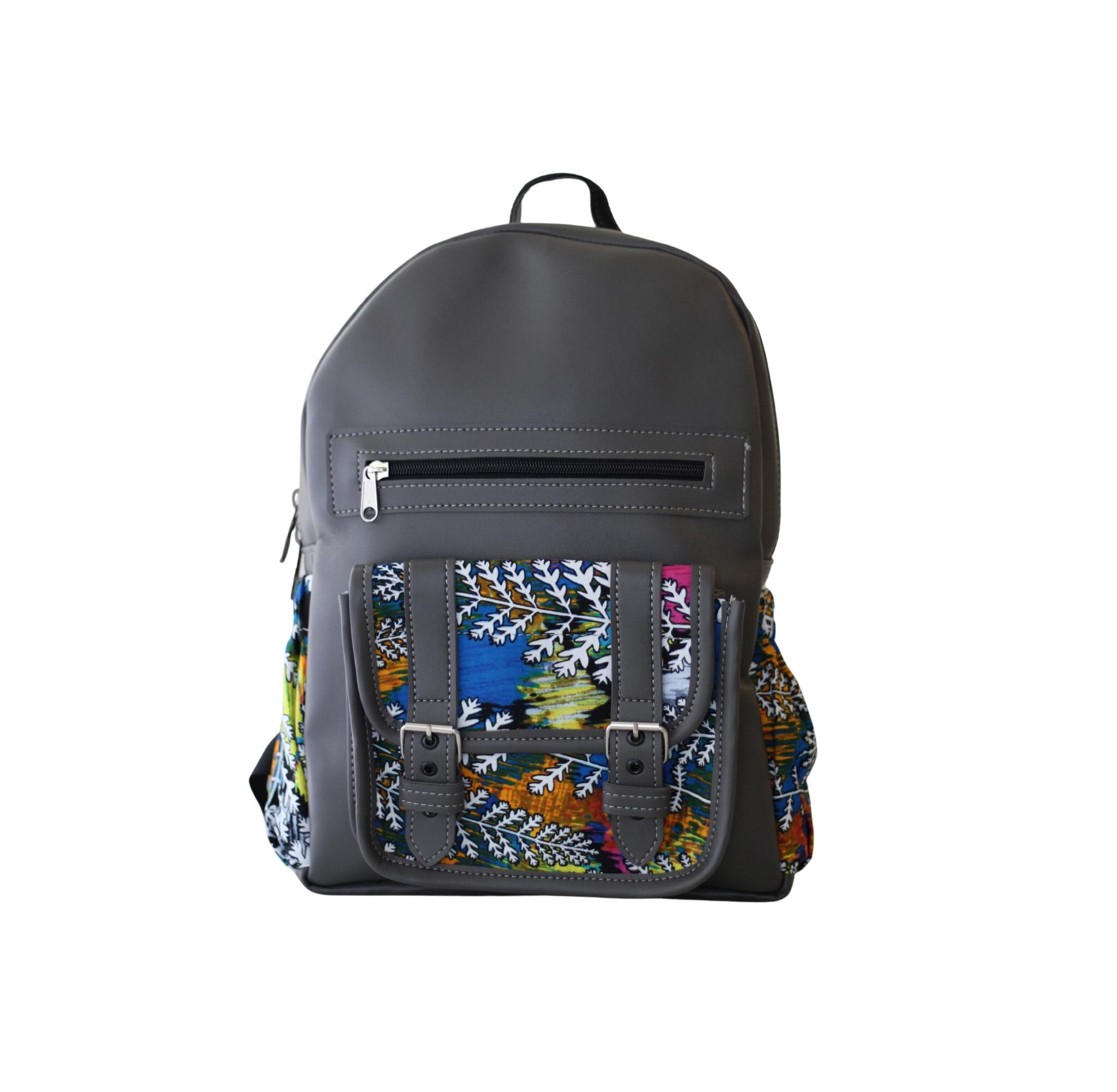 African Style Pattern Backpack Laptop Casual Daypack Bookbag Multipurpose Unisex African Fabric Backpack – Laptop & Daypack With  main image 2