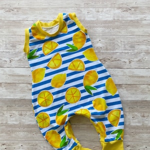 lemon outfits, fruit romper, romper for baby boy, baby girl romper summer, 12 month outfit, sleeveless romper, first birthday gift, for baby