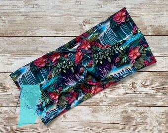 waterfall headband for women, twist headband, birthday gift for best friend, stretchy headband, adult headband, tropical, back to school