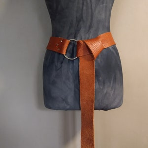 Large Ring, Leather, Belt, long belt, Recycled, Unisex, viking, barbarian, Larp