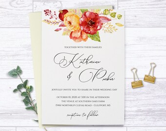 autumn invitations etsy