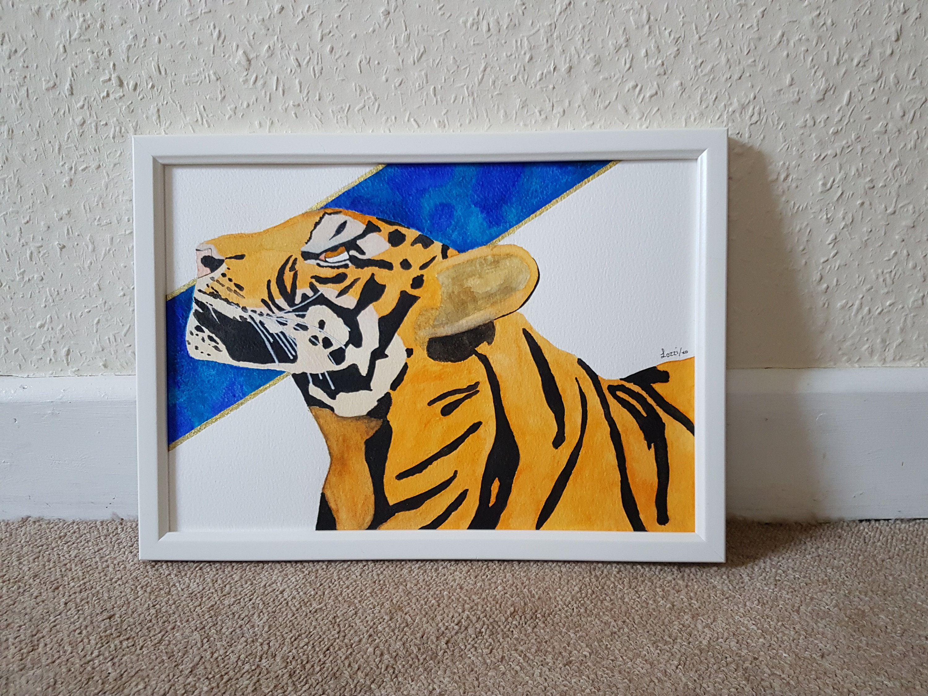 Watercolour Tiger Painting Original Art Big Cat Wild Cat Etsy Nederland