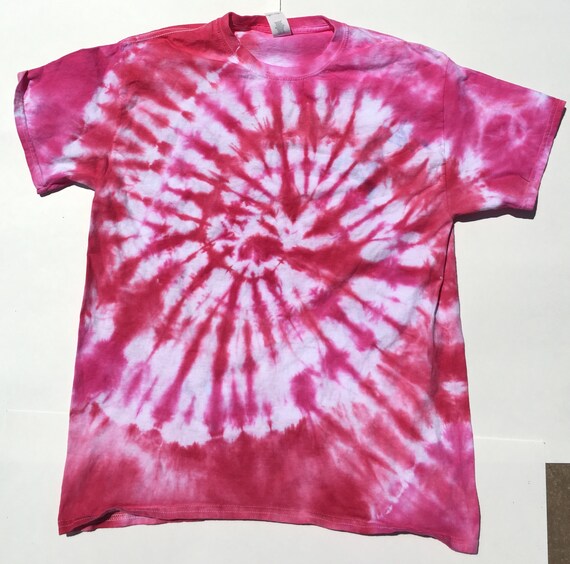 pink and red tie dye shirt