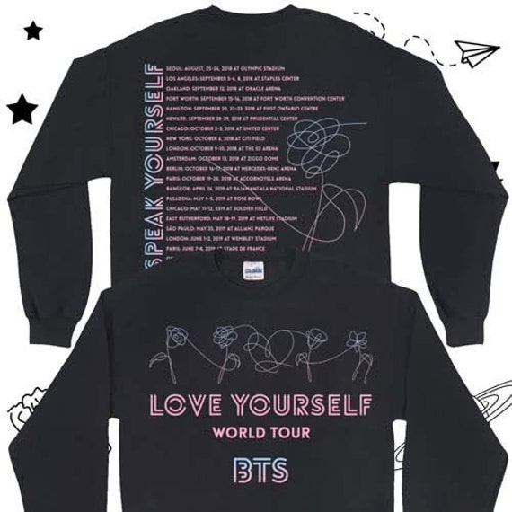 Kpop Bts Felpa con Cappuccio Love Yourself World Tour Cappello Bangtan