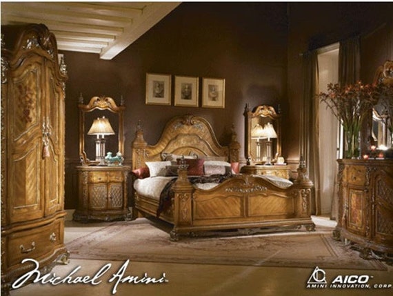 AICO by Michael Amini Venetian 5PC King Size Bedroom Set Etsy