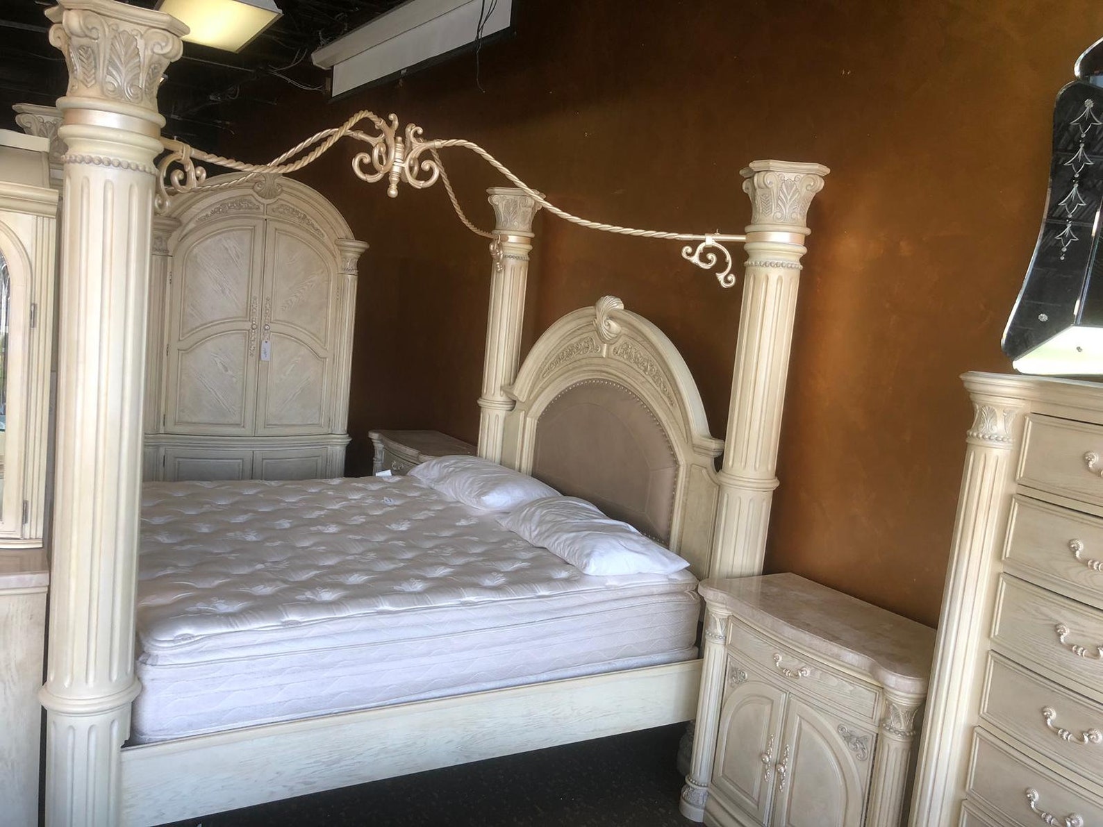 AICO by Michael Amini Monte Carlo Silver Snow 5PC King Size Bedroom Set Etsy