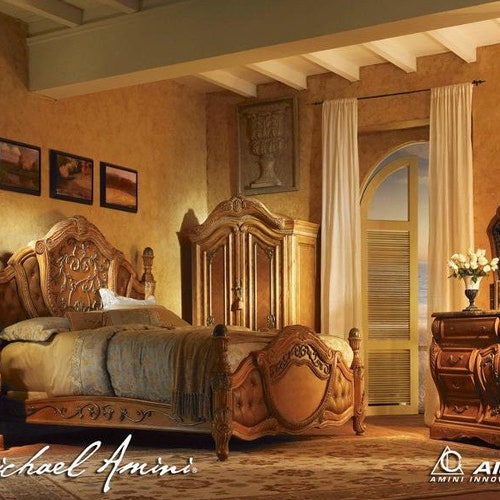 AICO by Michael Amini Monte Carlo Silver Snow 5PC King Size Etsy