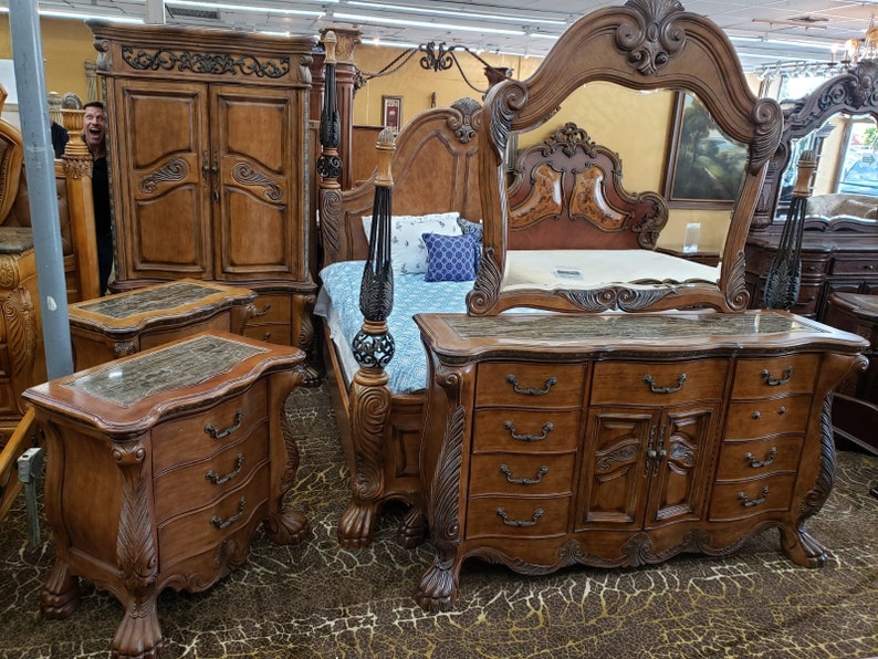 AICO by Michael Amini Eden Paradisio 5PC King Bedroom Set Etsy