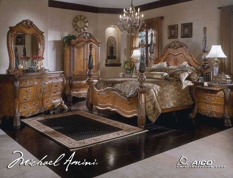 AICO by Michael Amini Eden 5PC King Size Bedroom Set Etsy