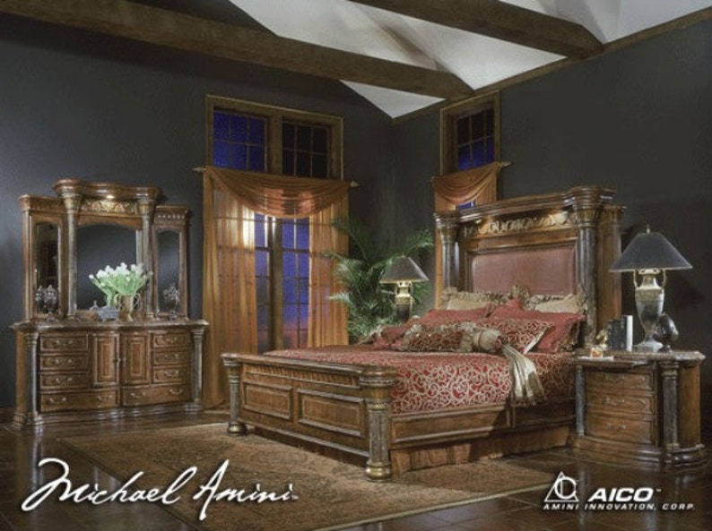 AICO by Michael Amini Torino 4PC King Size Bedroom Set Etsy